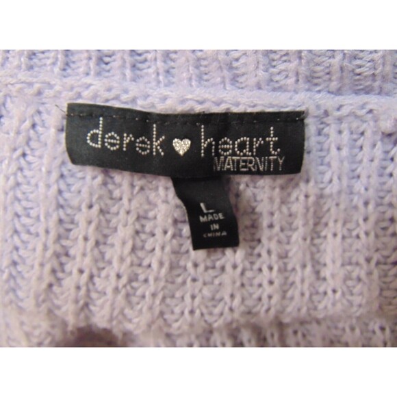Derek Hearth MATERNITY Lavender Purple Chunky Knit V Neck Cheap Sweater Large - Picture 5 of 7